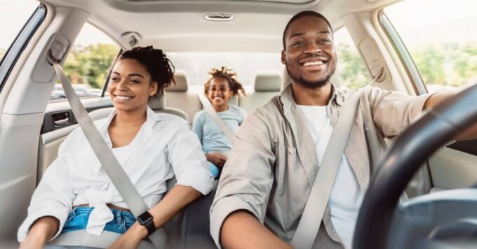 Family in automobile